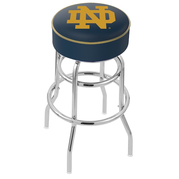 25" Notre Dame (ND) Cushion Seat, 2-Ring Chrome Swivel Bar Stool